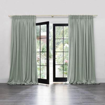 Image of Voyage Maison Hawley Egg Linen Blend Pencil Pleat Curtains