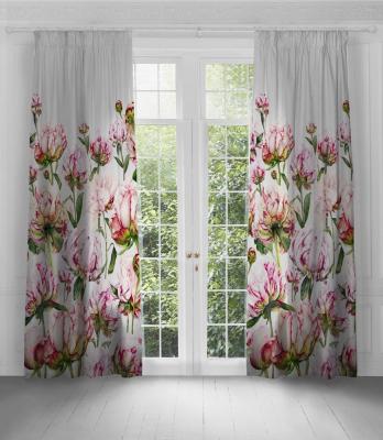 Product photograph of Voyage Maison Heligan Fuchsia Printed Pencil Pleat Curtains from Choice Furniture Superstore