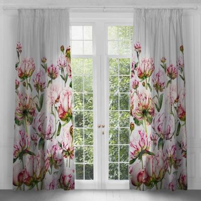 Product photograph of Voyage Maison Heligan Pink Fuchsia Printed Pencil Pleat Curtains from Choice Furniture Superstore