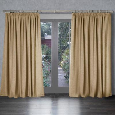 Product photograph of Voyage Maison Helmsley Corn Woven Pencil Pleat Curtains from Choice Furniture Superstore