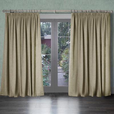 Product photograph of Voyage Maison Helmsley Stone Woven Pencil Pleat Curtains from Choice Furniture Superstore