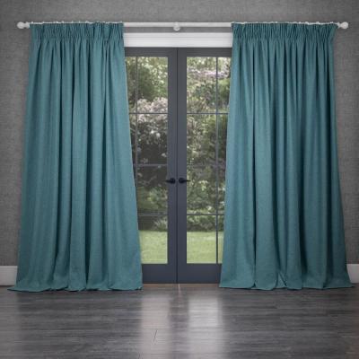 Image of Voyage Maison Nessa Teal Woven Pencil Pleat Curtains