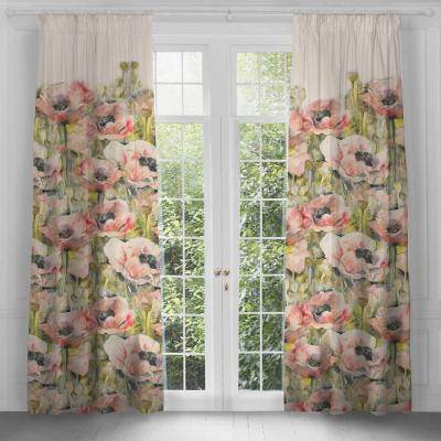 Product photograph of Voyage Maison Papavera Sweetpea Printed Pencil Pleat Curtains from Choice Furniture Superstore