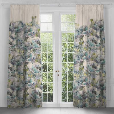 Product photograph of Voyage Maison Papavera Veronica Printed Pencil Pleat Curtains from Choice Furniture Superstore