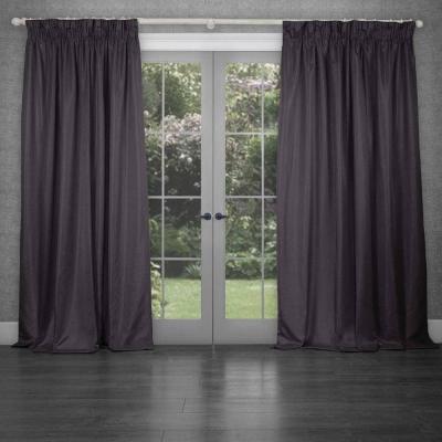 Product photograph of Voyage Maison Sereno Damson Woven Pencil Pleat Curtains from Choice Furniture Superstore