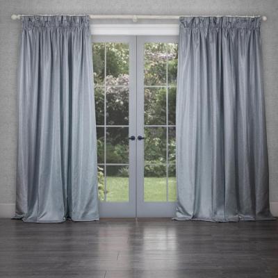 Product photograph of Voyage Maison Sereno Silver Woven Pencil Pleat Curtains from Choice Furniture Superstore