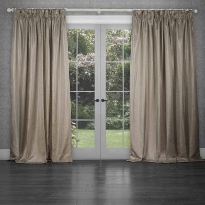 Product photograph of Voyage Maison Sereno Truffle Woven Pencil Pleat Curtains from Choice Furniture Superstore