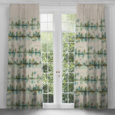 Product photograph of Voyage Maison Wilderness Topaz Printed Pencil Pleat Curtains from Choice Furniture Superstore