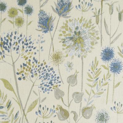 Image of Voyage Maison Flora Duck Egg and Cream Woven Jacquard Fabric