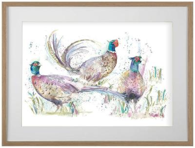 Product photograph of Voyage Maison Dashing Pheasants Tobacco Framed Print from Choice Furniture Superstore