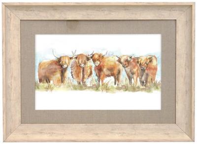 Product photograph of Voyage Maison Highland Cattle Birch Framed Print from Choice Furniture Superstore