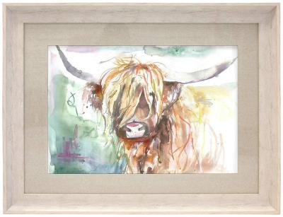 Product photograph of Voyage Maison Highland Cow Bruce Birch Framed Print from Choice Furniture Superstore