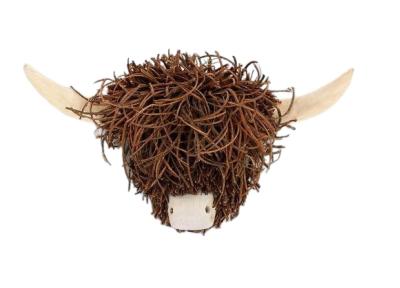 Product photograph of Voyage Maison Hewie Brown Highland Cow Wall Mounted Hand Crafted Wooden Sculpture from Choice Furniture Superstore