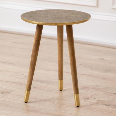 Voyage Maison Isadora Antique Brass Embossed Side Table