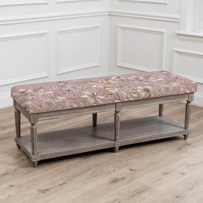 Product photograph of Voyage Maison Matilda Floella Viola Printed Bench from Choice Furniture Superstore