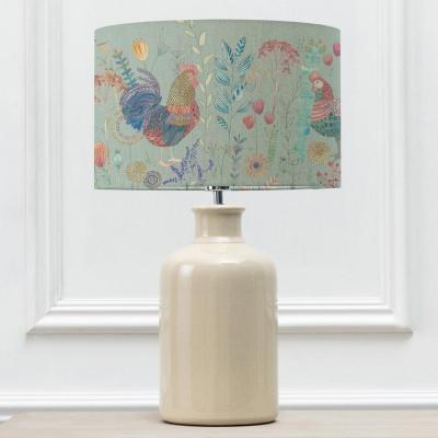 Voyage Maison Bilbury Flock Eva Elspeth Cream And Robins Egg Complete Table Lamp