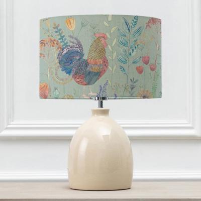 Voyage Maison Bilbury Flock Eva Leura Cream And Robins Egg Complete Table Lamp