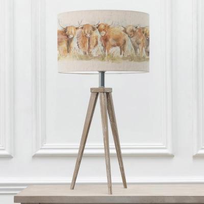 Voyage Maison Highland Cattle Eva Aratus Grey And Linen Complete Table Lamp