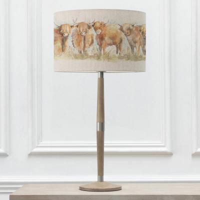 Voyage Maison Highland Cattle Eva Solensis Grey And Linen Complete Table Lamp