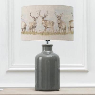 Voyage Maison Moorland Stag Eva Elspeth Grey And Linen Complete Table Lamp