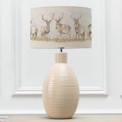 Voyage Maison Moorland Stag Eva Epona Cream And Linen Complete Table Lamp