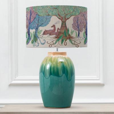 Voyage Maison Willow Woods Eva Eucalypt Aqua And Linen Complete Table Lamp