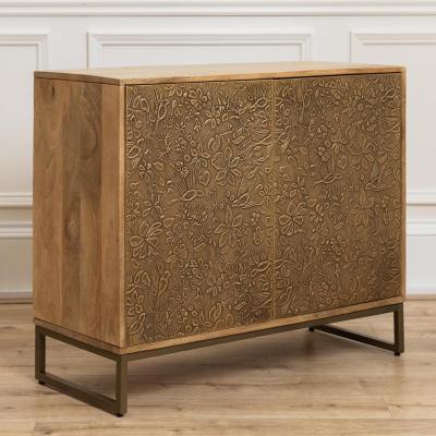 Product photograph of Voyage Maison Isadora Antique Brass Embossed Cabinet from Choice Furniture Superstore