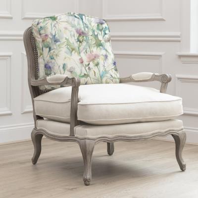 Voyage Maison Cirsium Stone And Damson Printed Florence Armchair