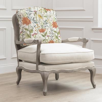 Voyage Maison Delamere Stone And Linen Printed Florence Armchair