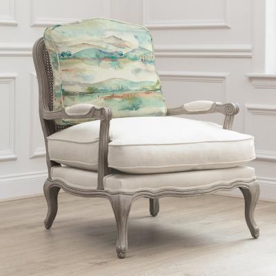 Voyage Maison Russet Shores Stone And Linen Printed Florence Armchair