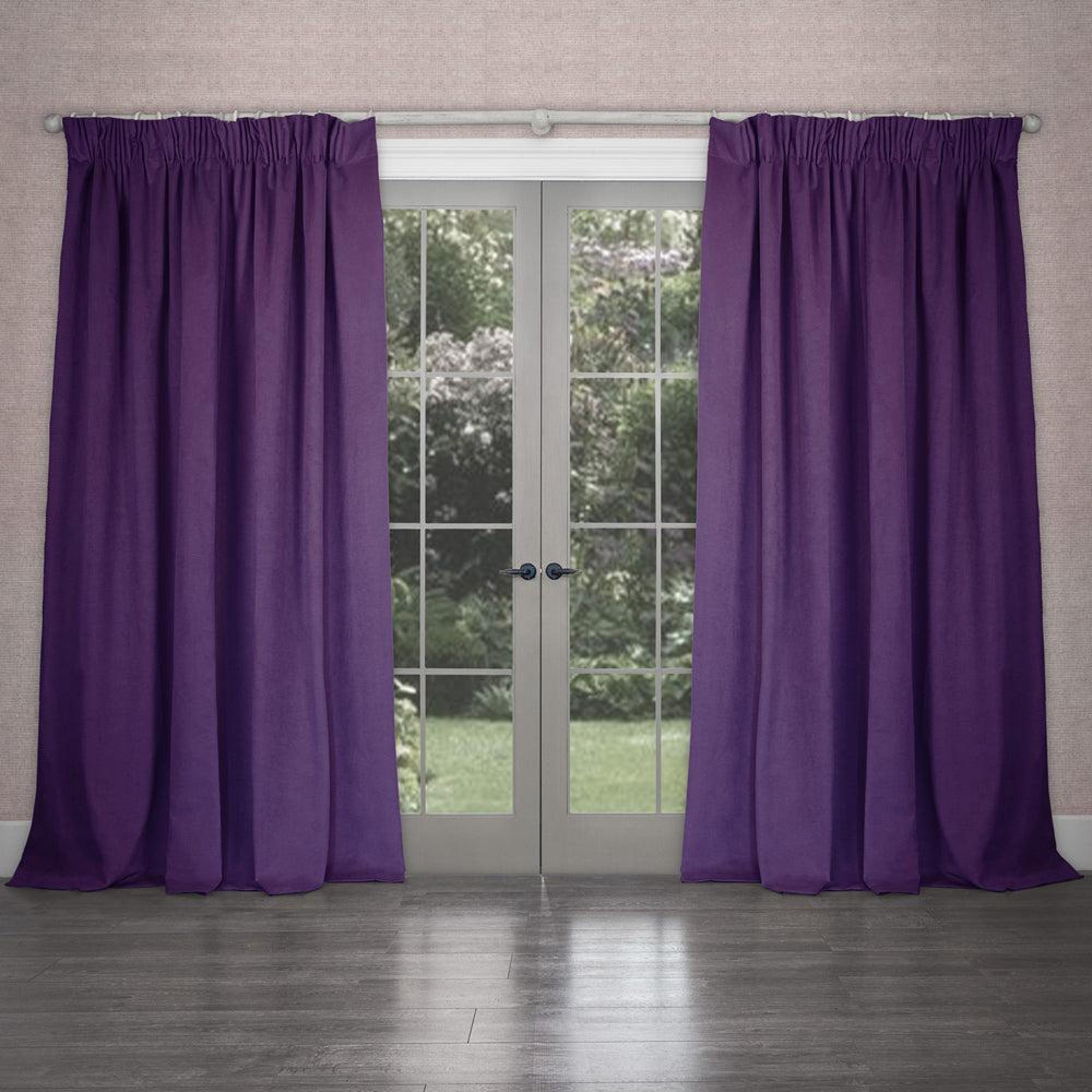 Voyage Maison Cube Plum Velvet Pencil Pleat Curtains - CFS UK