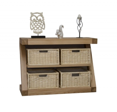 Product photograph of Homestyle Gb Z Designer Oak Basket Console Table from Choice Furniture Superstore