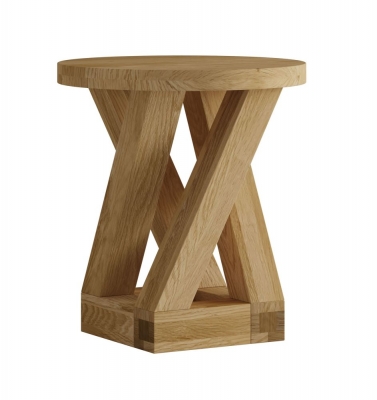 Product photograph of Homestyle Gb Z Designer Oak Round Lamp Table from Choice Furniture Superstore
