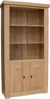 Product photograph of Homestyle Gb Bordeaux Oak 2 Door Bookcase from Choice Furniture Superstore