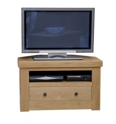 Product photograph of Homestyle Gb Bordeaux Oak Corner Tv Unit from Choice Furniture Superstore