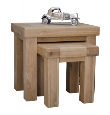Product photograph of Homestyle Gb Bordeaux Oak Nest Of Tables from Choice Furniture Superstore