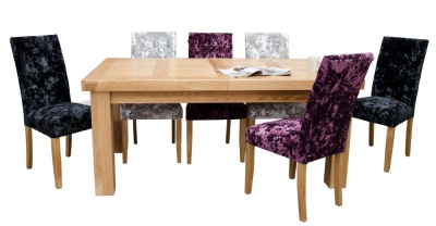 Homestyle GB Bordeaux Oak Twin Panel Large 6 Seater Extending Dining Table