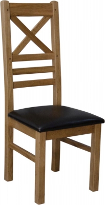 Product photograph of Homestyle Gb Deluxe Oak Cross Back Dining Chair Sold In Pairs from Choice Furniture Superstore