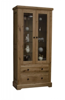 Product photograph of Homestyle Gb Deluxe Oak Display Cabinet from Choice Furniture Superstore