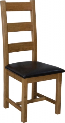 Product photograph of Homestyle Gb Deluxe Oak Ladder Back Dining Chair Sold In Pairs from Choice Furniture Superstore