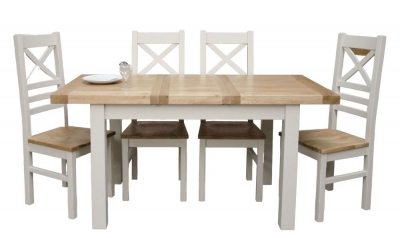Product photograph of Homestyle Gb Painted Deluxe Extending Dining Table And Cross Back Chairs from Choice Furniture Superstore