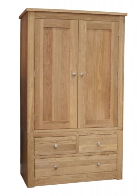 Product photograph of Homestyle Gb Torino Oak 2 Door 3 Drawer Wardrobe from Choice Furniture Superstore