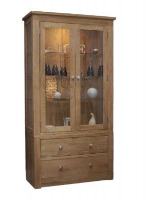 Homestyle GB Torino Oak Glass Display Cabinet