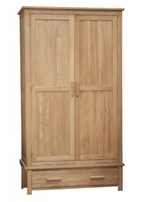 Product photograph of Homestyle Gb Opus Oak 2 Door 1 Drawer Wardrobe from Choice Furniture Superstore