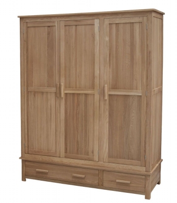 Product photograph of Homestyle Gb Opus Oak 3 Door 2 Drawer Wardrobe from Choice Furniture Superstore