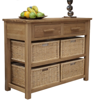 Product photograph of Homestyle Gb Opus Oak Basket Console Table from Choice Furniture Superstore