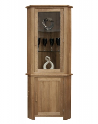 Product photograph of Homestyle Gb Opus Oak Corner Display Unit from Choice Furniture Superstore