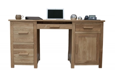 Homestyle GB Opus Oak Double Pedestal Computer Desk