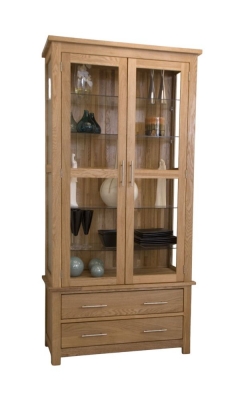 Product photograph of Homestyle Gb Opus Oak Glass Display Cabinet from Choice Furniture Superstore