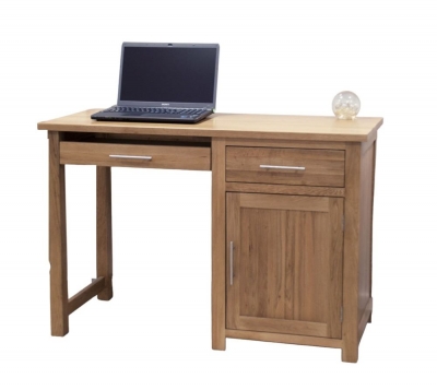 Product photograph of Homestyle Gb Opus Oak Single Pedestal Computer Desk from Choice Furniture Superstore